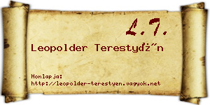 Leopolder Terestyén névjegykártya